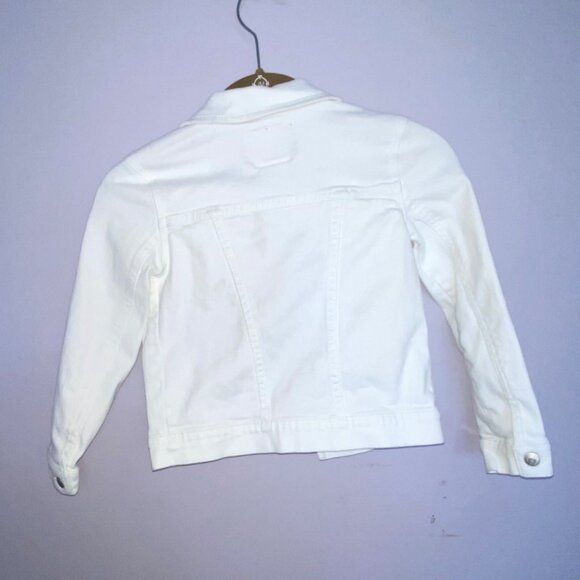 Levis Kids White Denim Jacket With Button Closure & Pockets For Girls Size 6X - Picture 2 of 7
